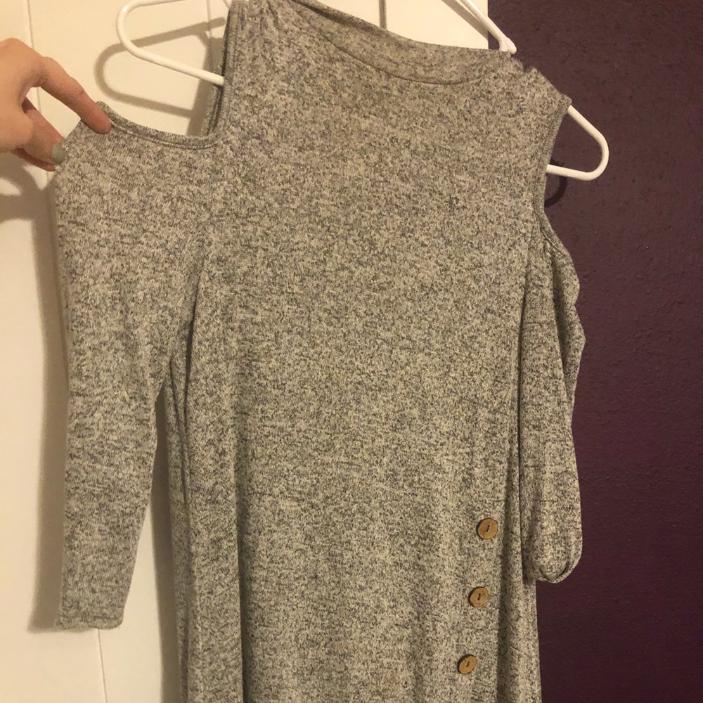 Cold shoulder sweater